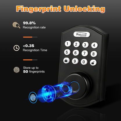 Probrico Smart Door Lock for Front Door, Keyless Entry Door Electronic Smart Deadbolt