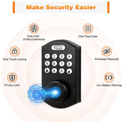 Probrico Smart Door Lock for Front Door, Keyless Entry Door Electronic Smart Deadbolt