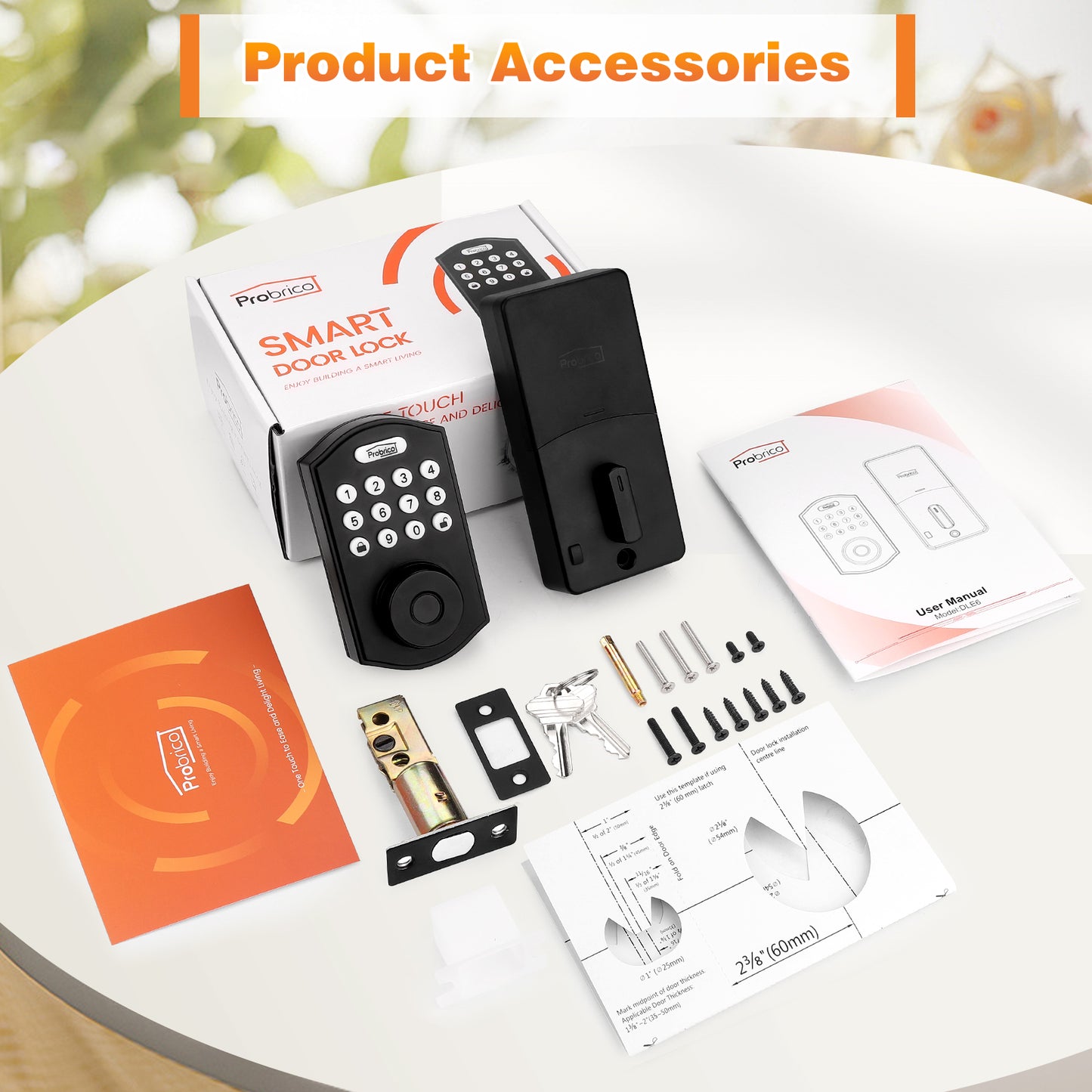Probrico Smart Door Lock for Front Door, Keyless Entry Door Electronic Smart Deadbolt