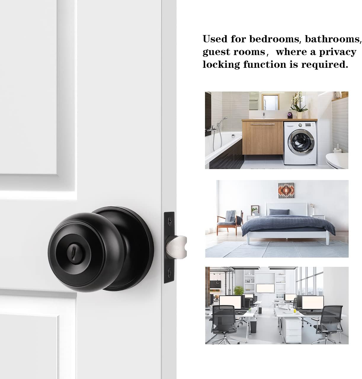 Privacy black door knobs