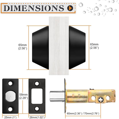 Double Cylinder Deadbolts with Key on Both Side, Keyed Entry Door Lock Black Finish DLD102BK-Combo