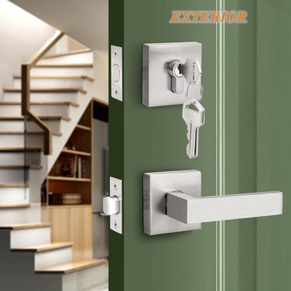 Passage Door Lever with Single Cylinder Deadbolts Combo Pack