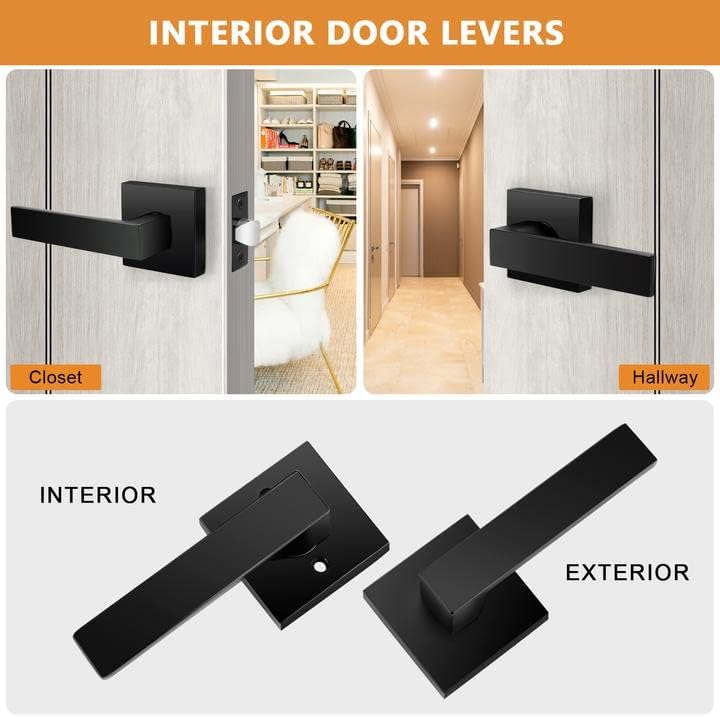 Black Finish Passage Door Hndles
