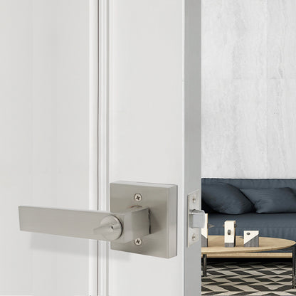 High Quality Heavy Duty Door Levers Satin Nickel Finish Privacy Door Handle Locks for Bedroom Bathroom DL01SNBK - Probrico