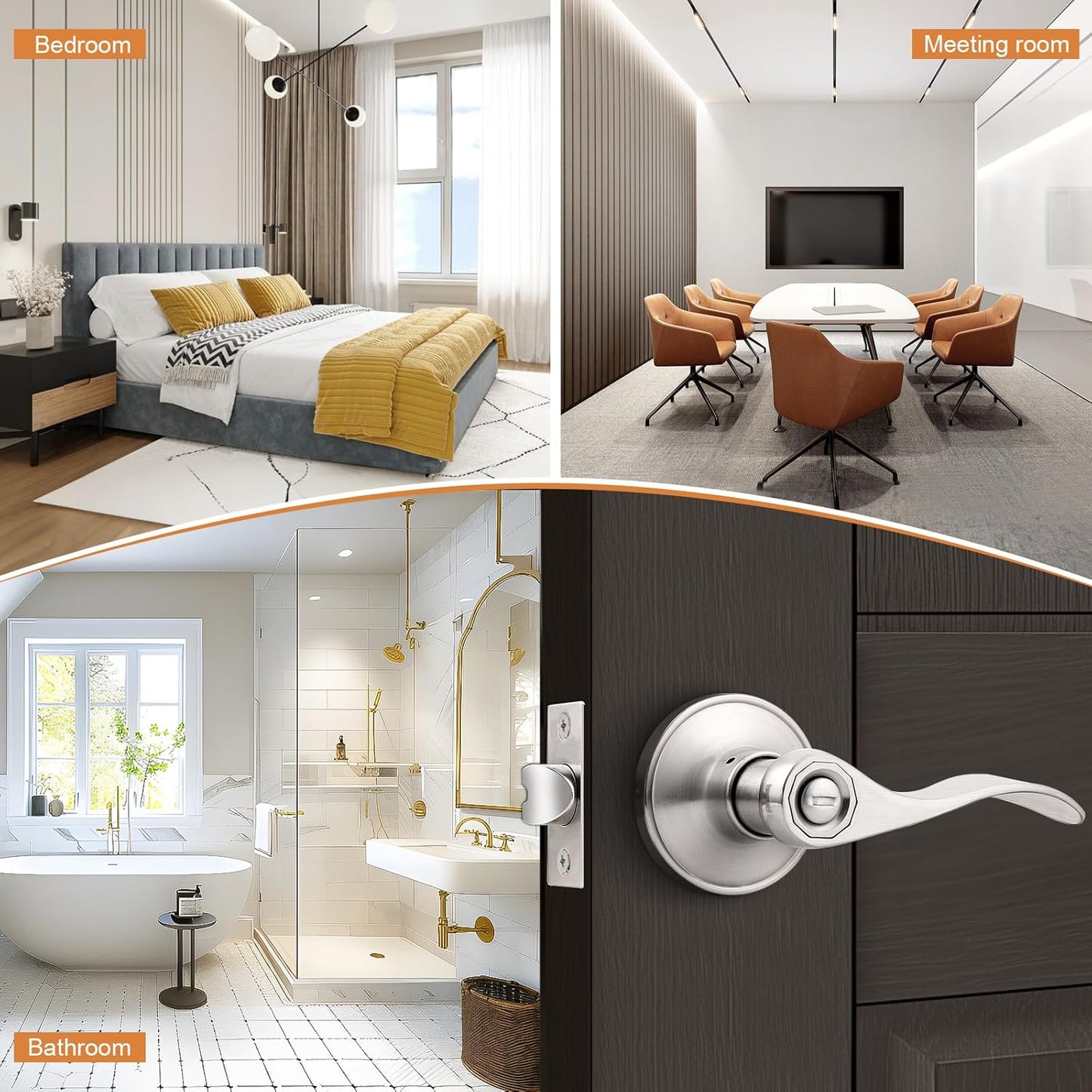 Probrico Door Handles Satin Nickel 