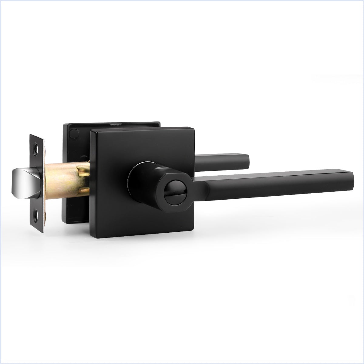 Heavy Duty Door Handles Matte Black Finish, Privacy/Passage Function, DL1603BK