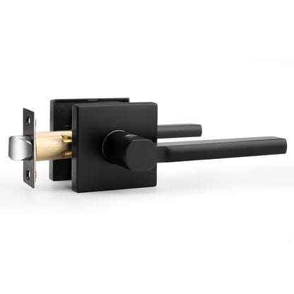 Heavy Duty Door Handles Matte Black Finish, Privacy/Passage Function, DL1603BK