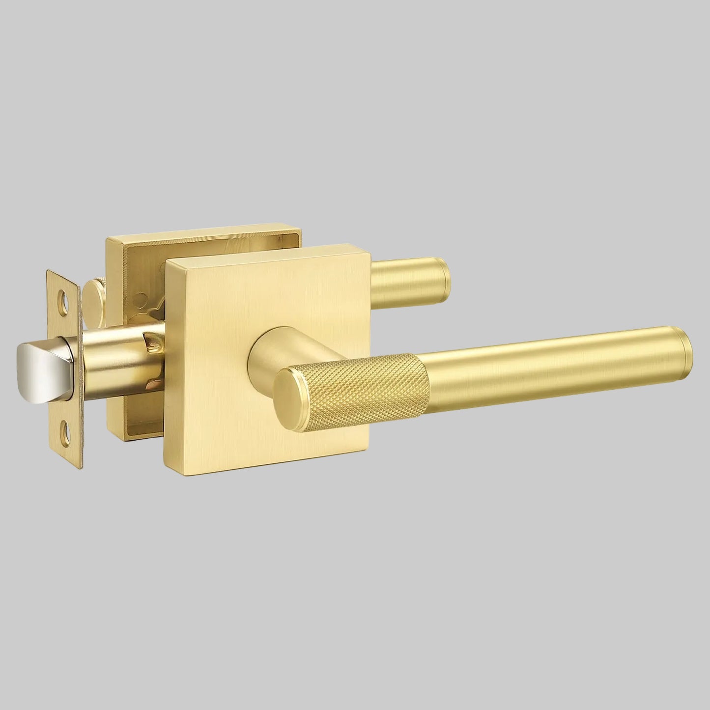 Heavy Duty Door Handles Knurled Gold  Finish, Privacy/Passage Function, DL38305GD