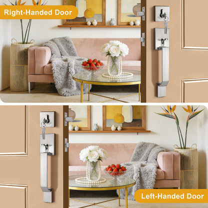 Probrico Front Door Handle / Handle Set with Deadbolt, Black, Gold, Brushed Nickel, Bronze