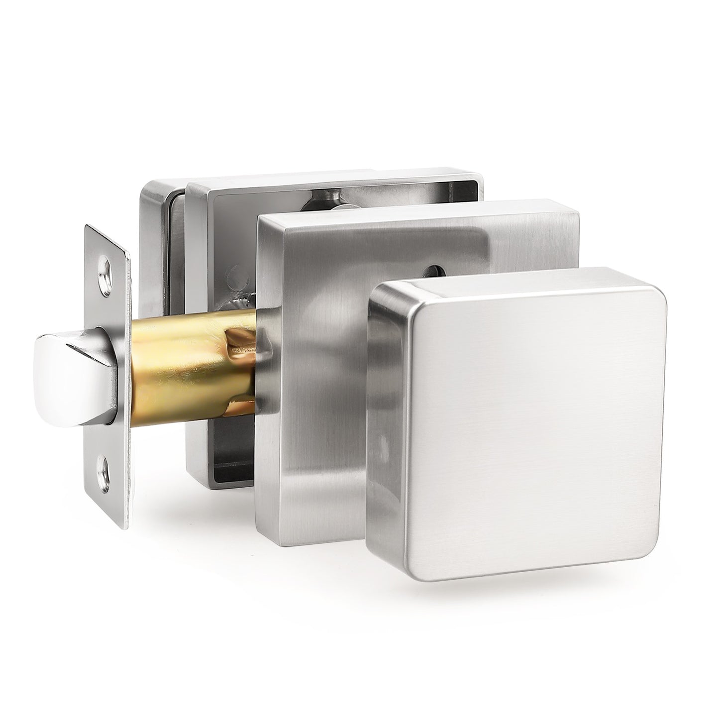 Probrico Heavy Duty Door Knobs, Square  Interior Door Knobs, Privacy/Passage Door Knob for Bedroom Closet Hallway