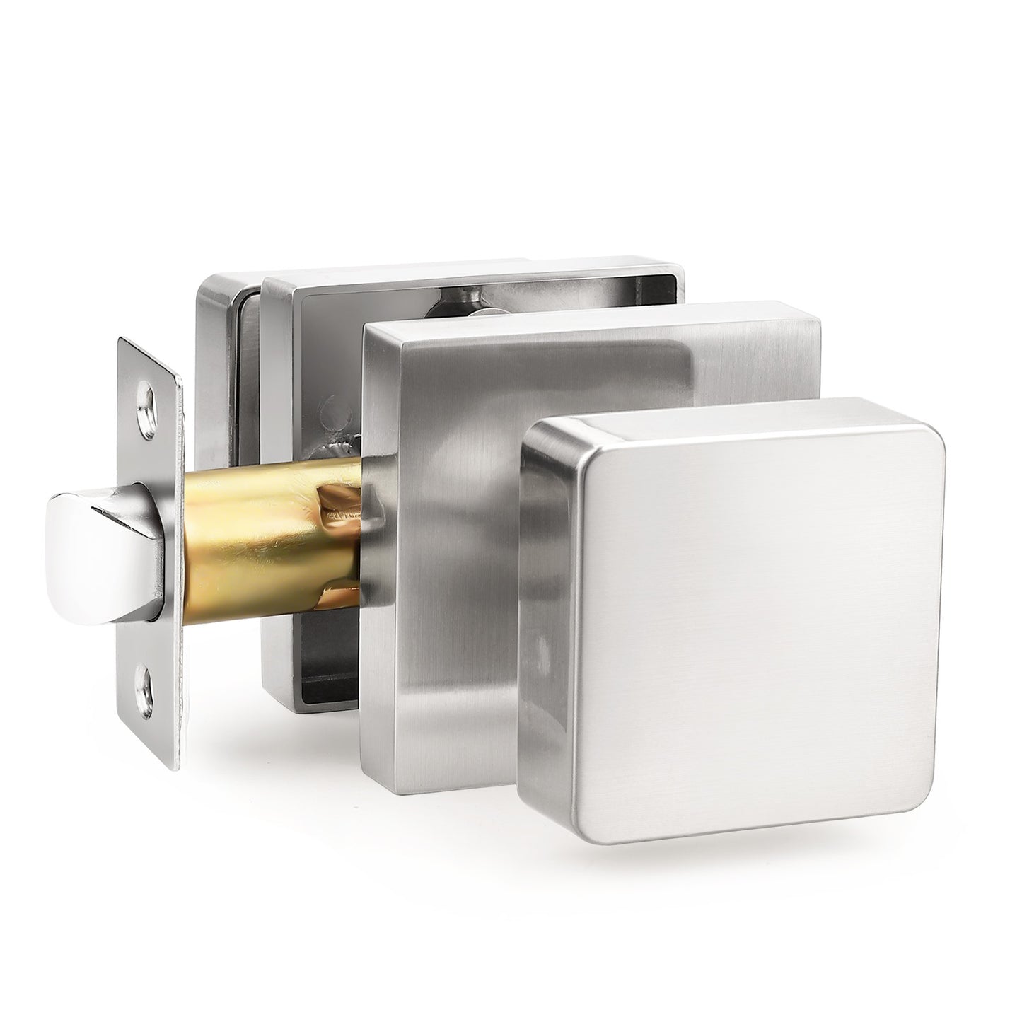 Probrico Heavy Duty Door Knobs, Square  Interior Door Knobs, Privacy/Passage Door Knob for Bedroom Closet Hallway