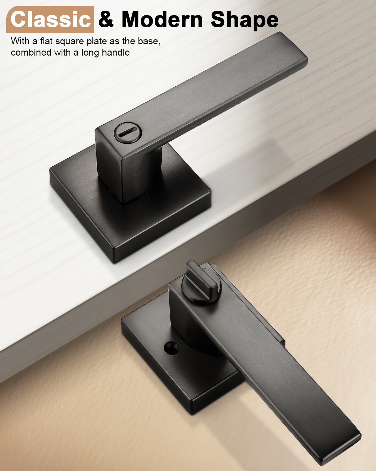 Heavy Duty Door Handles Gunmetal Black Finish, Privacy/Passage/Dummy Function, DL01GB