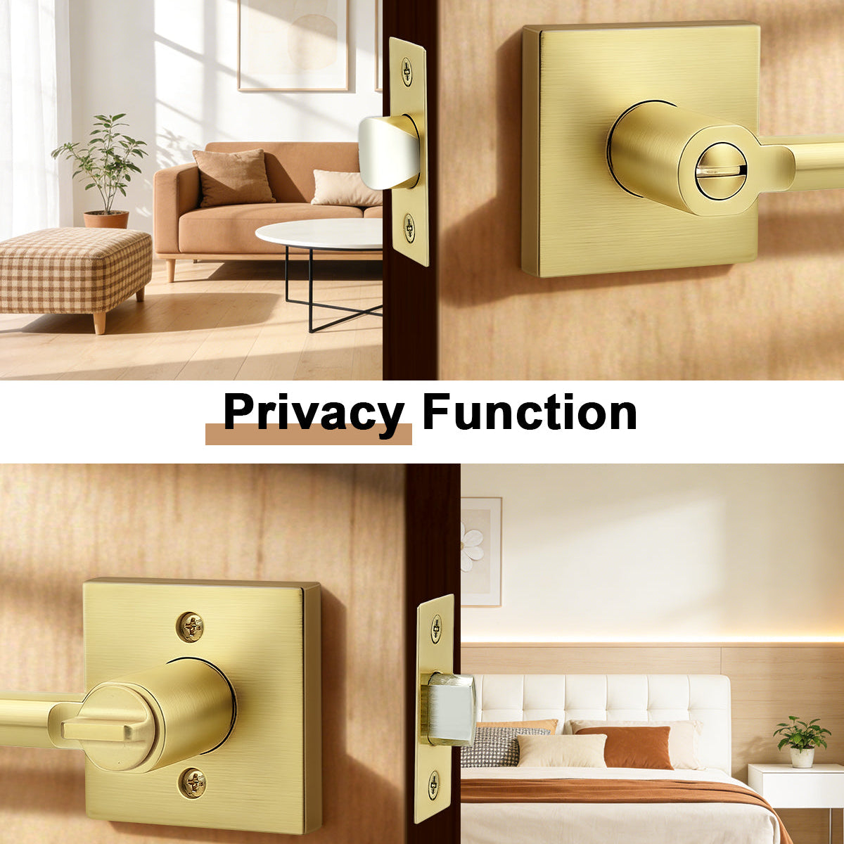 Heavy Duty Door Handles Gold Finish, Privacy/Passage Function, DL1603GD