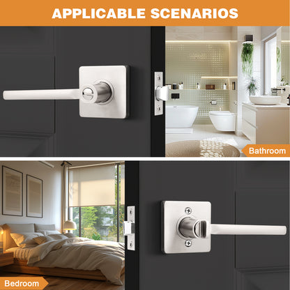 Heavy Duty Door Handles Brushed Nickel Finish, Privacy/Passage Function, DL1603SN