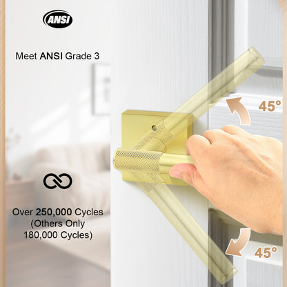 Heavy Duty Door Handles Knurled Gold  Finish, Privacy/Passage Function, DL38305GD