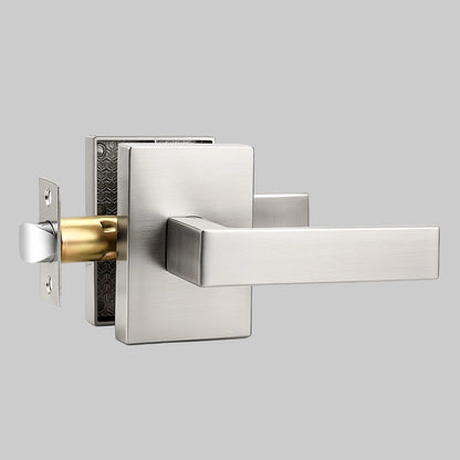 Heavy Duty Door Handles Long Plate Brushed Nickel Finish, Privacy/Passage Function, DL38401SN