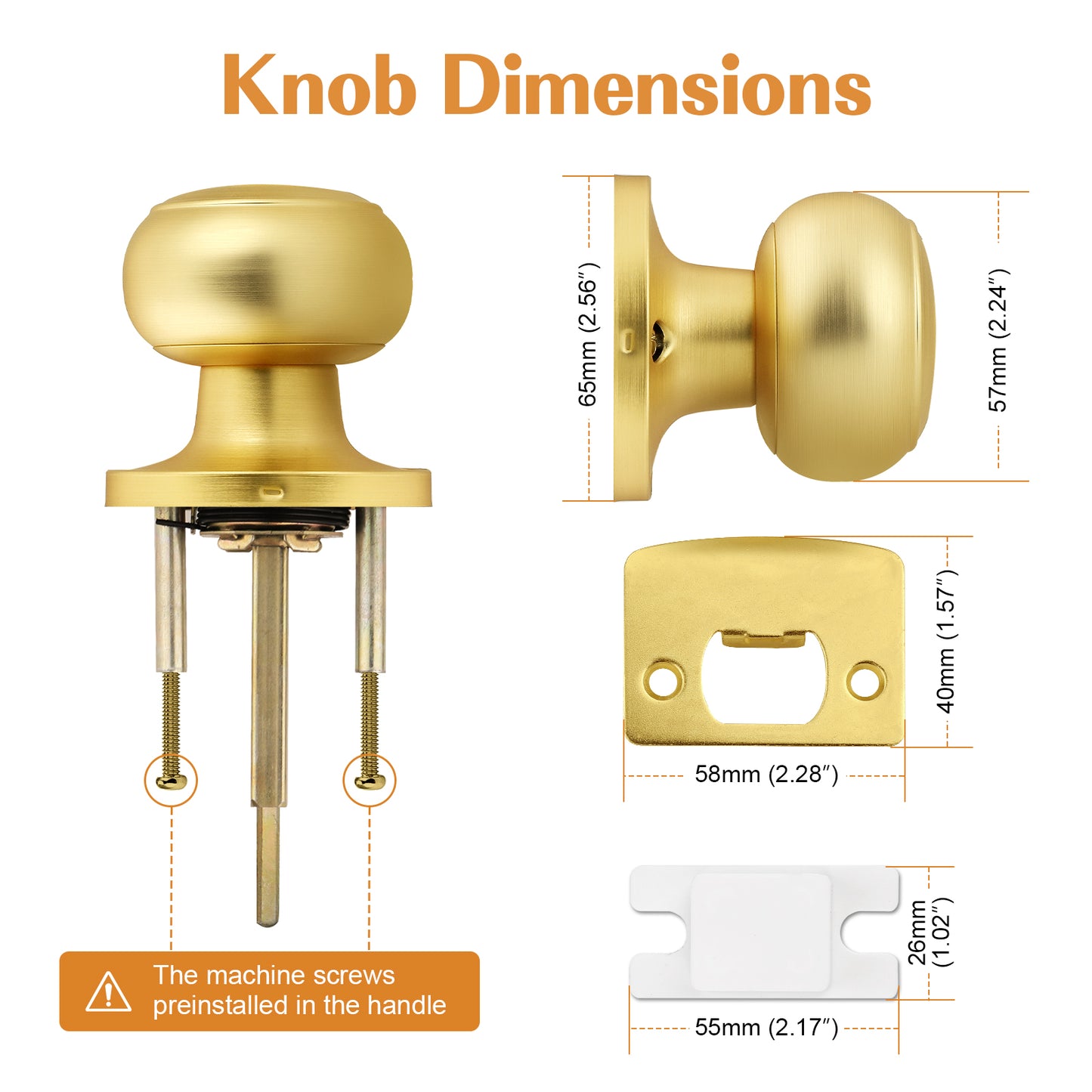 Brushed Brass Door Knobs