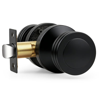 Probrico Keyless Passage Door Knobs with Vintage Design Passage Door Knobs for Interior Doors for Hallway Closet in Black Finish