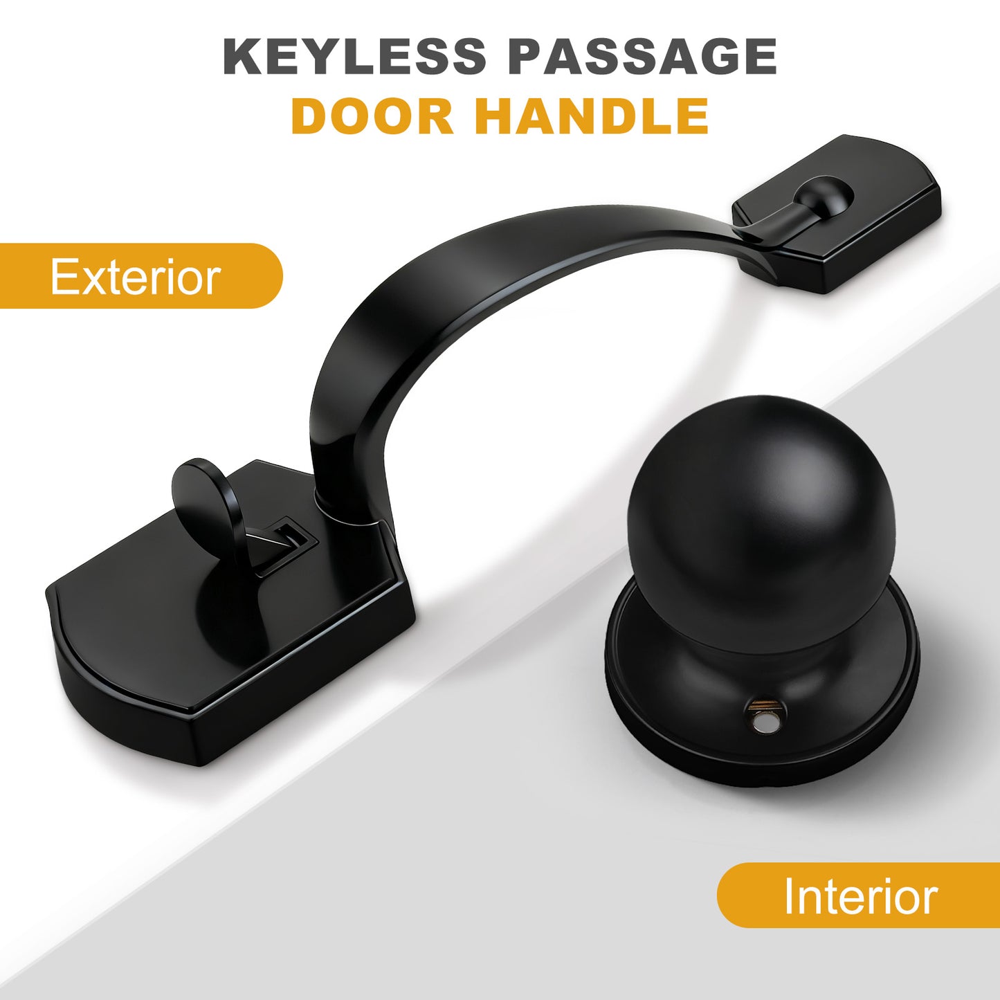 Probrico Front Door Handle / Handle Set with Deadbolt, Black, Gold, Brushed Nickel, Bronze