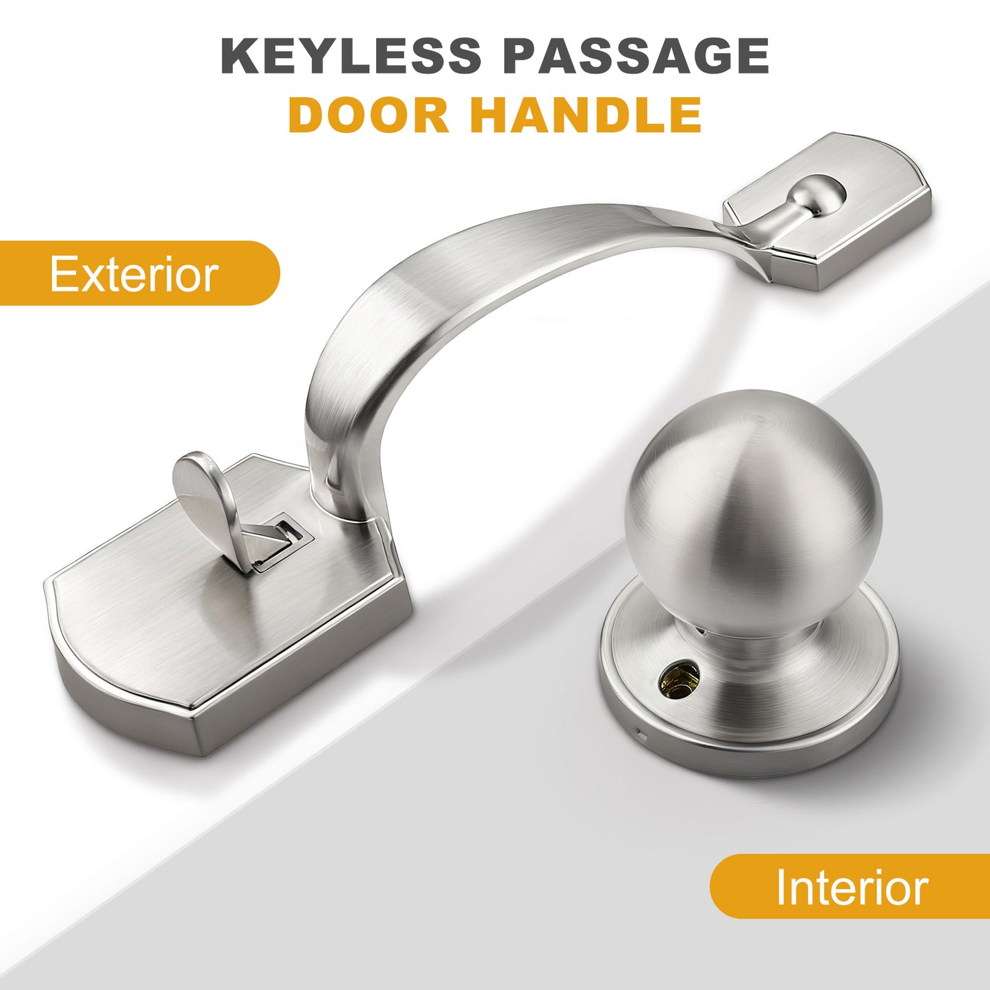 Probrico Front Door Handle / Handle Set with Deadbolt, Black, Gold, Brushed Nickel, Bronze