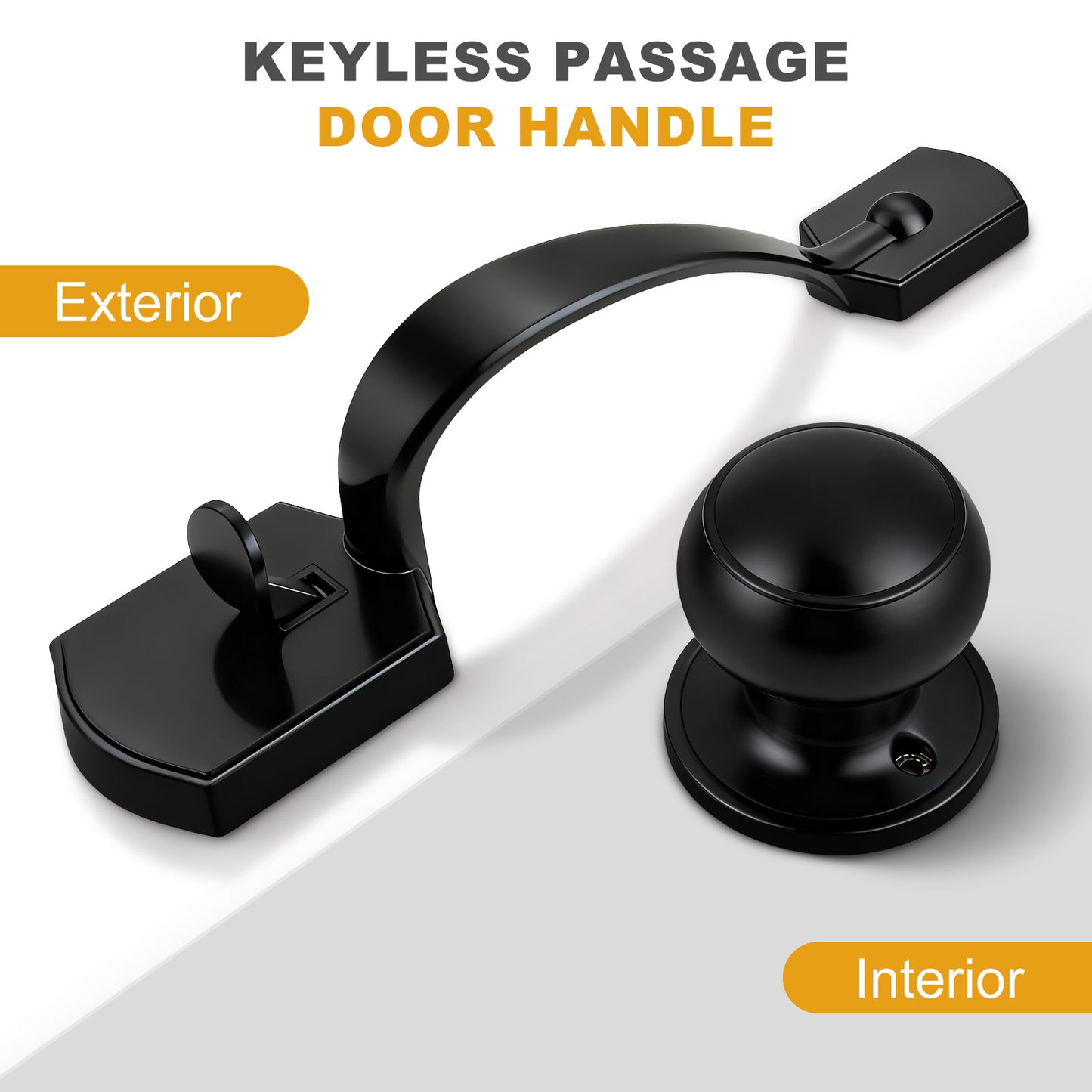 Probrico Front Door Handle / Handle Set with Deadbolt, Black, Gold, Brushed Nickel, Bronze
