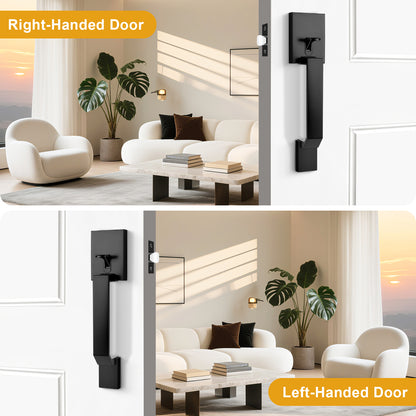 Probrico Front Door Handle / Handle Set with Deadbolt, Black, Gold, Brushed Nickel, Bronze