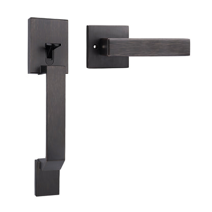 Probrico Front Door Handle / Handle Set with Deadbolt, Black, Gold, Brushed Nickel, Bronze