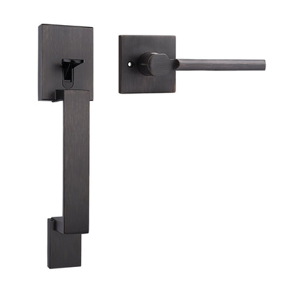 Probrico Front Door Handle / Handle Set with Deadbolt, Black, Gold, Brushed Nickel, Bronze