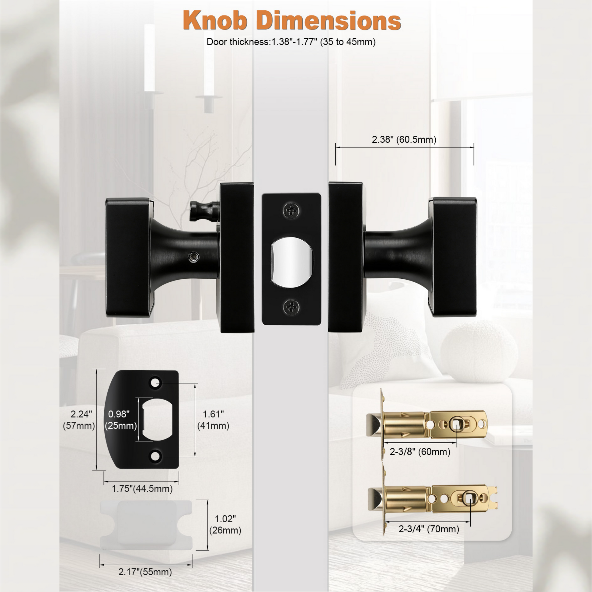 knob dimensions