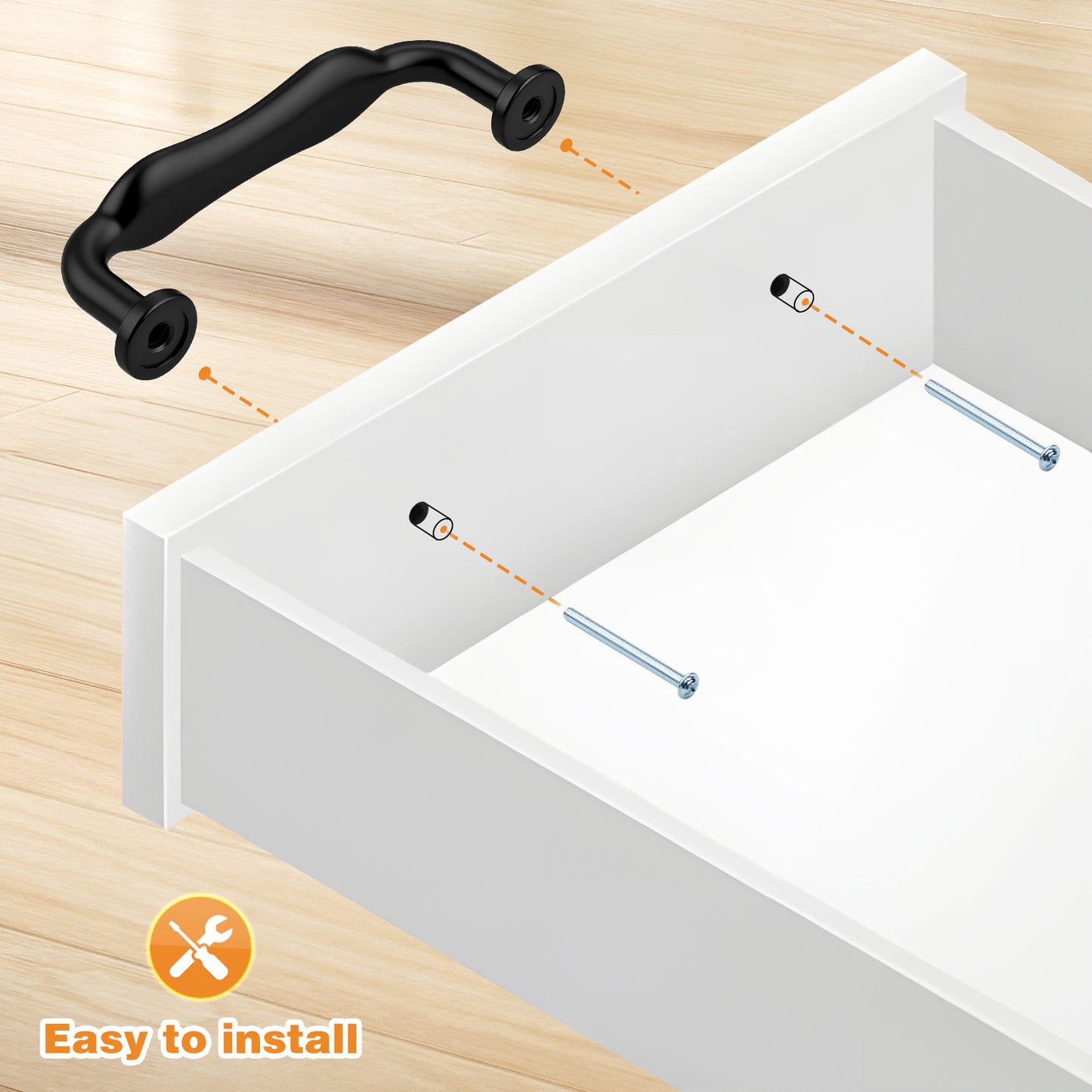 Probrico Arched Kitchen Cabinet Handles,Cabinet Pulls Solid Zinc Alloy Cupboard Hardware for Drawer Pulls