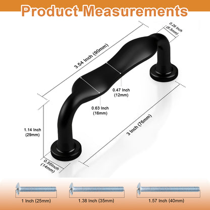 Probrico Arched Kitchen Cabinet Handles,Cabinet Pulls Solid Zinc Alloy Cupboard Hardware for Drawer Pulls