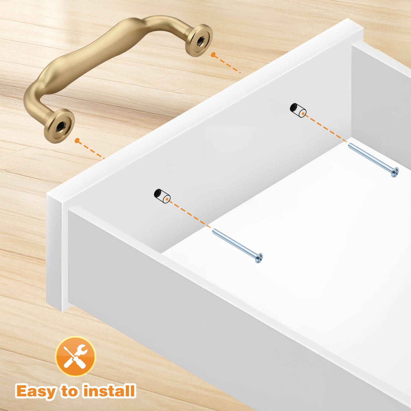 Probrico Arched Kitchen Cabinet Handles,Cabinet Pulls Solid Zinc Alloy Cupboard Hardware for Drawer Pulls