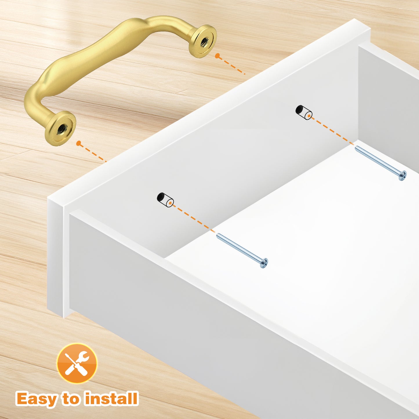 Probrico Arched Kitchen Cabinet Handles,Cabinet Pulls Solid Zinc Alloy Cupboard Hardware for Drawer Pulls
