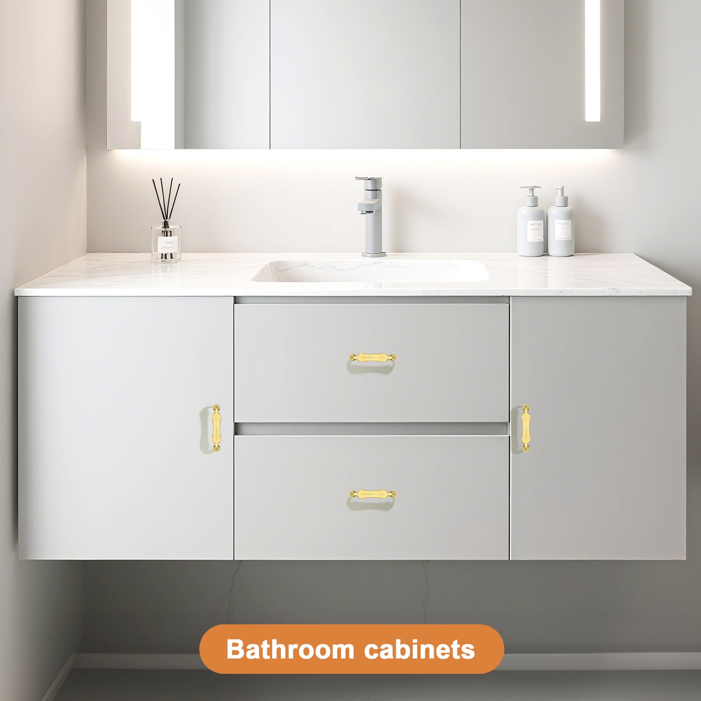 Probrico Arched Kitchen Cabinet Handles,Cabinet Pulls Solid Zinc Alloy Cupboard Hardware for Drawer Pulls