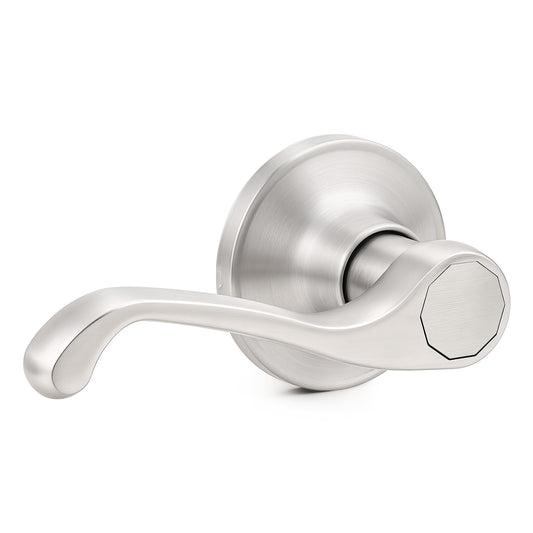 Probrico 2026 New Scroll Passage Door Lever, Satin Nickel Interior Door Handle, Easy Install for Hallway & Closet Door, No Lock Passage Design,Reversible for Left/Right Handed Door, Heavy Duty