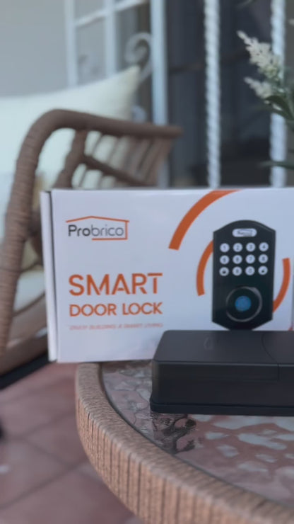 Probrico Smart Keyless Entry Door Lock Smart Locks for Front Door, Keypad Door Lock with Handle Fingerprint Deadbolt with Handle
