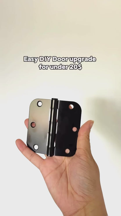 Interior Door Hinges Black, 3.5 X 3.5 Inch Door Hinges Rounded 5/8" Radius Corners, 1/4" Radius Corner, Square Corner DH3535