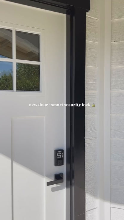 Probrico Smart Keyless Entry Door Lock Deadbolt with Handle Set, Black Fingerprint Door Deadbolt Lock Electronic Digital Door Lock DL01