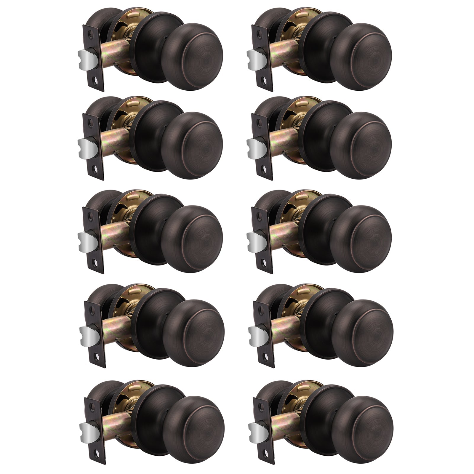 Passage Door Lock No Key Interior Closet Hall Door Knobs Oil Rubbed Bronze Finish DL609ORBPS - Probrico