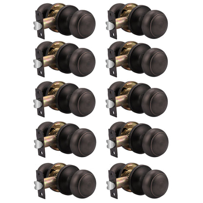 Passage Door Lock No Key Interior Closet Hall Door Knobs Oil Rubbed Bronze Finish DL609ORBPS - Probrico