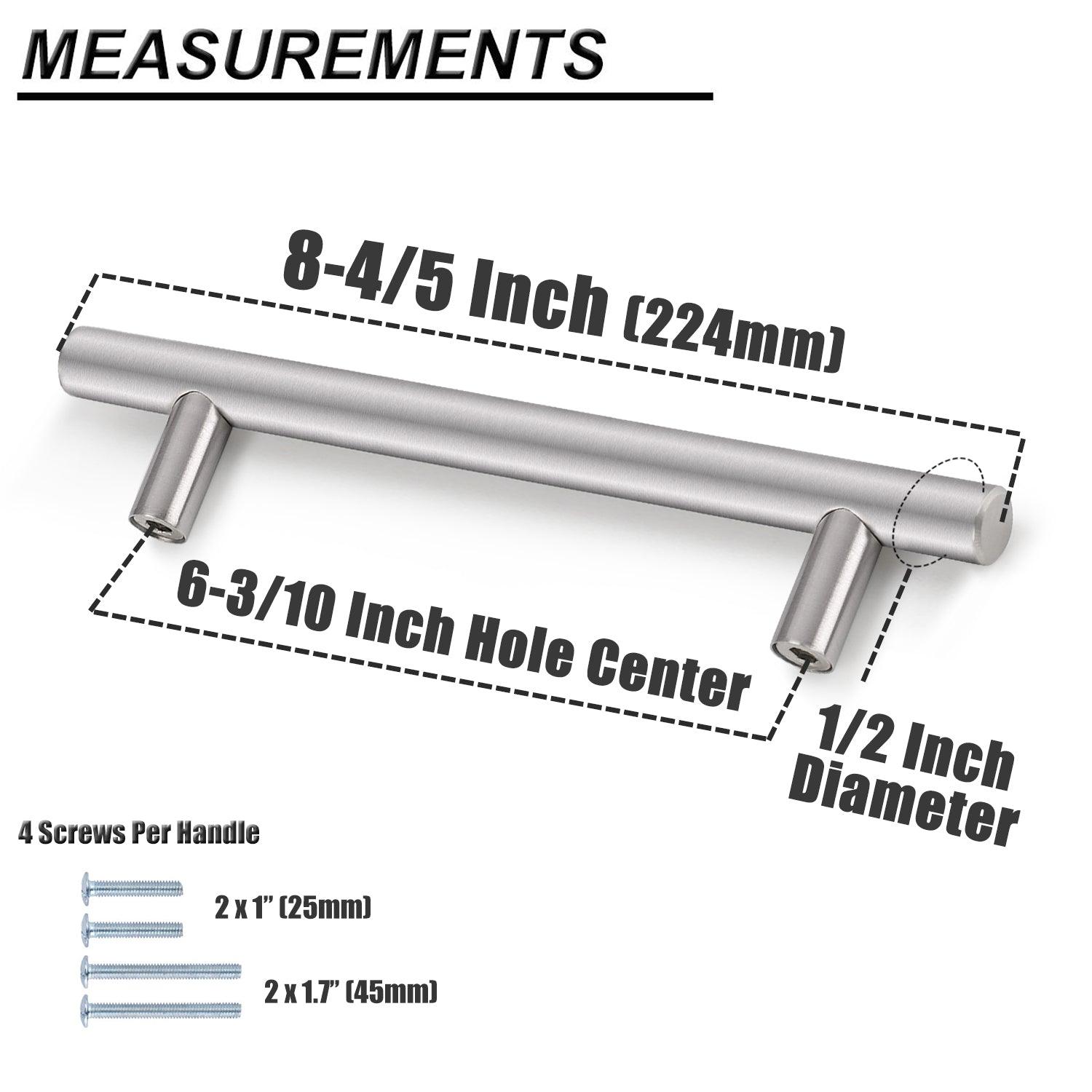 Stainless Steel Cabinet Handle Knobs Brushed Nickel Kitchen Hardware Drawer Pulls 2"-15" PD201HSS - Probrico