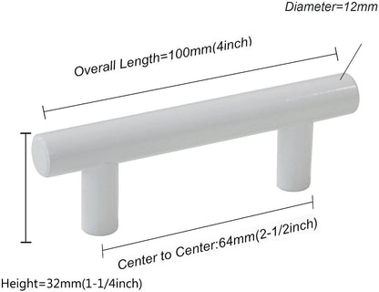 2"-10" Modern Cabinet Hardware Handle Pull Kitchen Cabinet T Bar Knobs and Pull Handles White PD2283HWH - Probrico