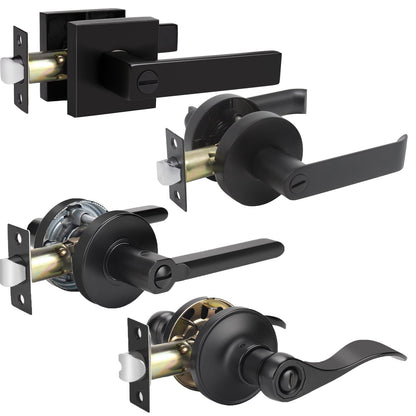 Probrico Various Styles of Black Privacy Locks Door Handle Door Knob and Crystal Door Knob 10 Pack - Probrico