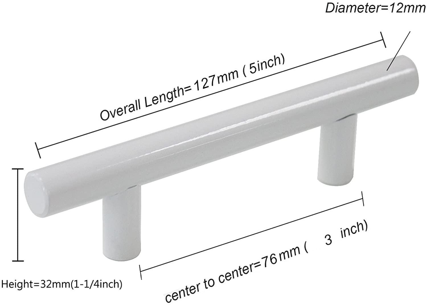 2"-10" Modern Cabinet Hardware Handle Pull Kitchen Cabinet T Bar Knobs and Pull Handles White PD2283HWH - Probrico
