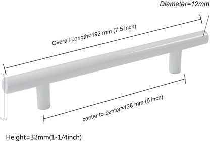 2"-10" Modern Cabinet Hardware Handle Pull Kitchen Cabinet T Bar Knobs and Pull Handles White PD2283HWH - Probrico