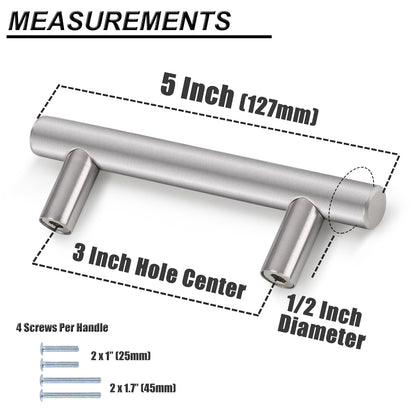 Probrico Stainless Steel Cabinet Handle Brushed Nickel Kitchen Hardware Drawer Pulls 100 Packs 2"-15" PD201HSS - Probrico