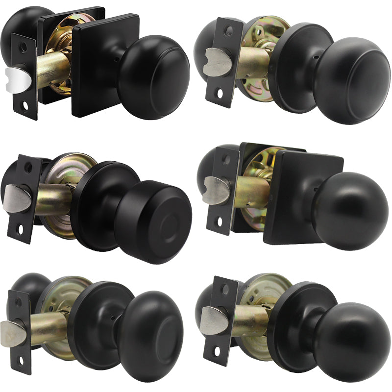 Probrico Black Finish Ball Passage Door Knobs for Closet and Hallway 10 Packs - Probrico