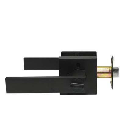 Heavy Duty Privacy Lock Door Levers Square Plate Black Finish DL01BKBK - Probrico