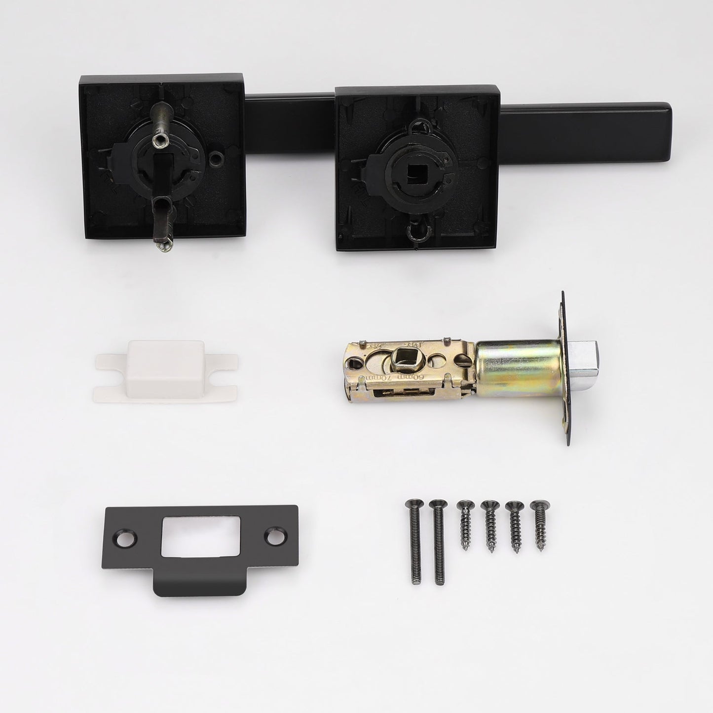 Probrico Bedroom and Bathroom Handles Lock Black Finished Privacy Door Lever 6 Packs - Probrico
