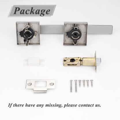 Heavy Duty Door Levers Satin Nickel Finish Privacy Door Handle Locks for Bedroom Bathroom DL01SNBK - Probrico